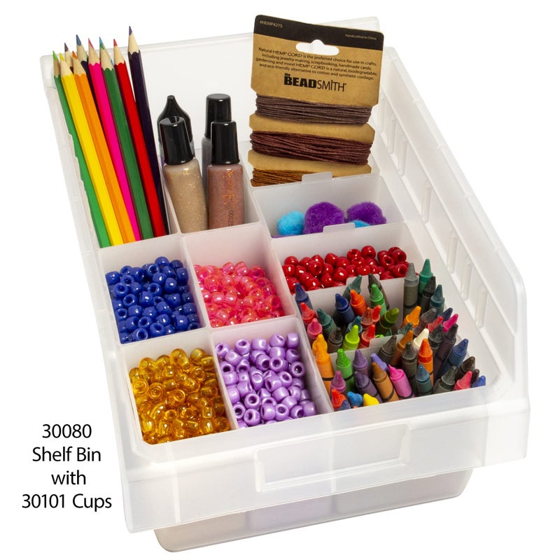 Akro-Mils 30101 Plastic Bin Cup Storage for Sorting Small Parts In Shelf Bins, (2-Inch x 3-1/4-Inch x 3-Inch), White, Case of 48 - Image 3